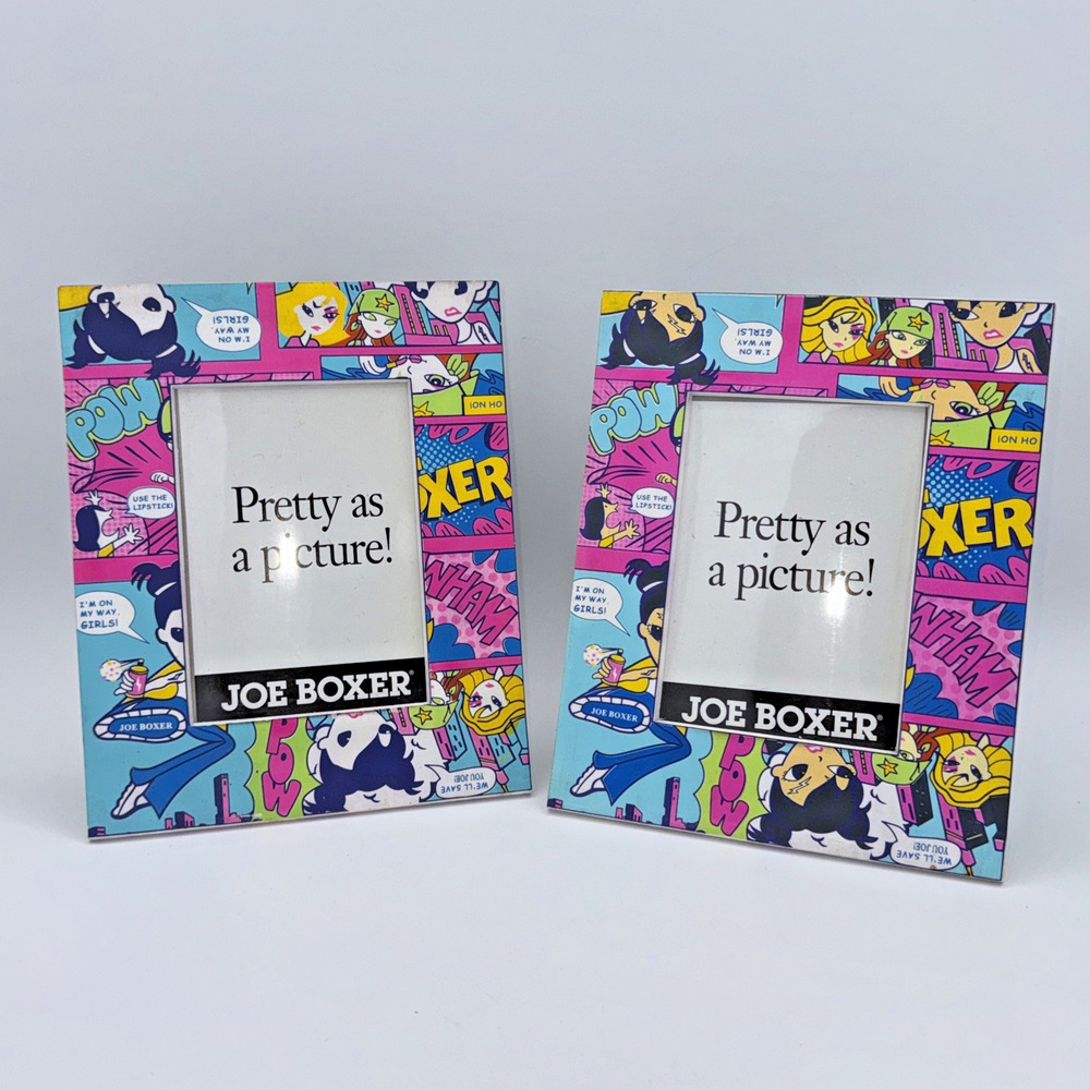 ew Set of 2 Joe Boxer Pop Art Comic Style Picture Frames Pretty as a Picture 4x6